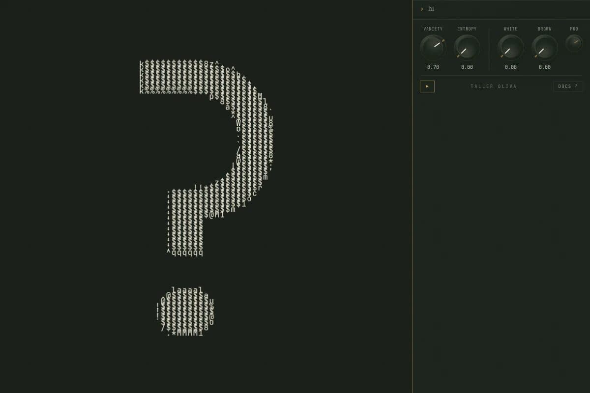 Sintonía: a dotted question mark and dimmers