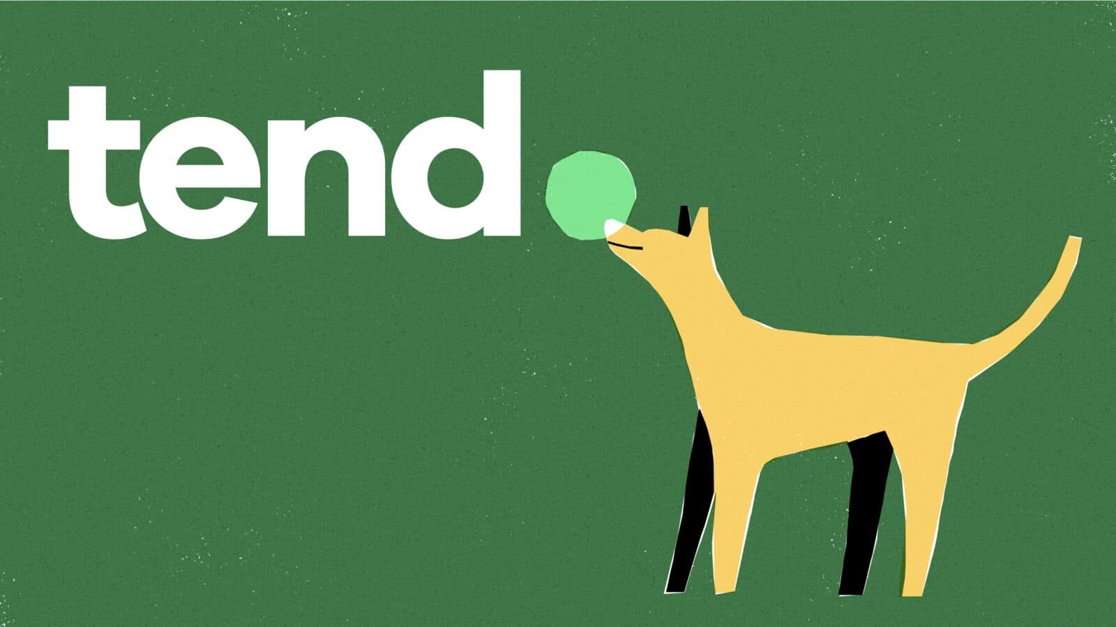 Tend: a dog with a ball, illustration by Germán Di Ciccio